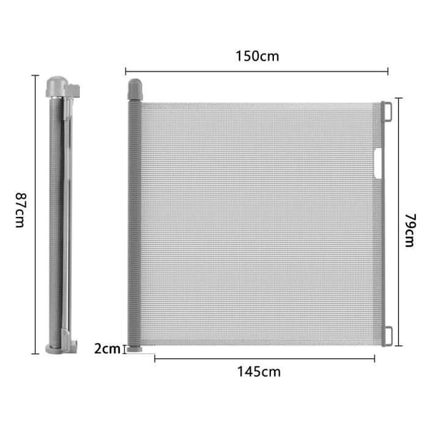 LZQ Stair Door Safety Gate, Baby and Pet Safety Gate, 0-150cm, Höjd: 87cm, Grå