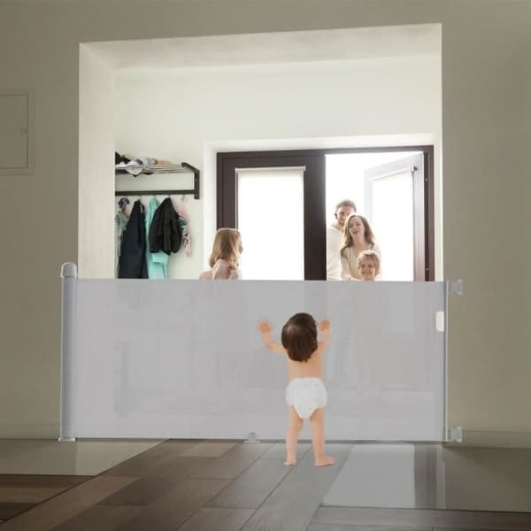 XMTECH Safety Gate for Babies - Infällbar hundar (bredd: 0 - 300 CM) - Grå - För barn och djur