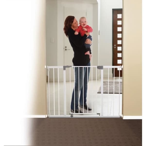 DREAMBABY Skyddsgrind Extra stor LIBERTY - Med tryck - L 99/105,5 x H 75 cm - Vit