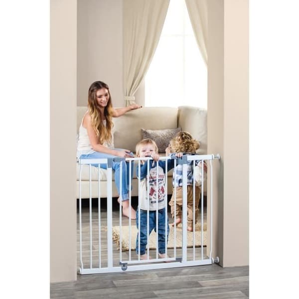 DREAMBABY Skyddsgrind Extra stor LIBERTY - Med tryck - L 99/105,5 x H 75 cm - Vit