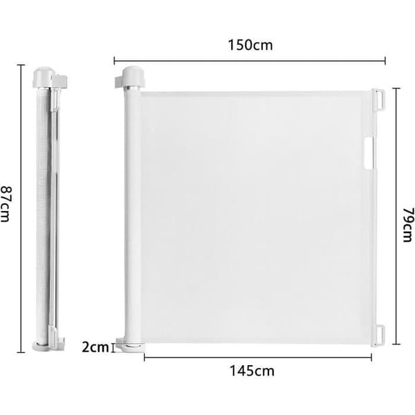 YUENFONG Stair Safety Gate Expanderbar 0-150cm - För spädbarn och husdjur, vit