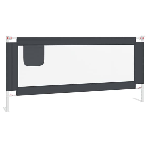 vidaXL Sängskena för barn mörkgrå 200x25 cm tyg -  Säkerhetsspjälor