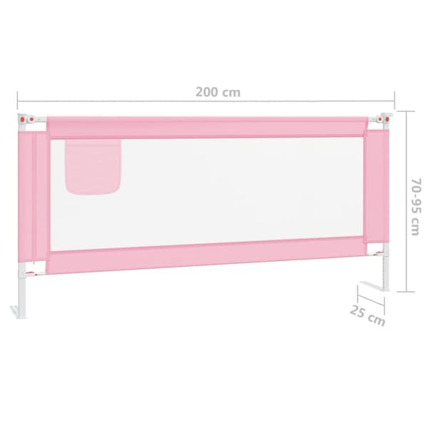 vidaXL Turvalaita sänkyyn pinkki 200x25 cm kangas -  Vauvan turvakaiteet