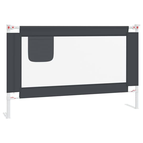vidaXL Sängskena för barn mörkgrå 120x25 cm tyg -  Säkerhetsspjälor