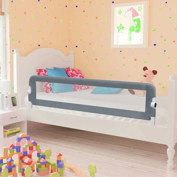 vidaXL Turvalaita sänkyyn harmaa 120x42 cm polyesteri -  Vauvan turvakaiteet