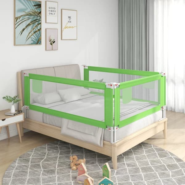vidaXL Turvalaita sänkyyn vihreä 200x25 cm kangas -  Vauvan turvakaiteet