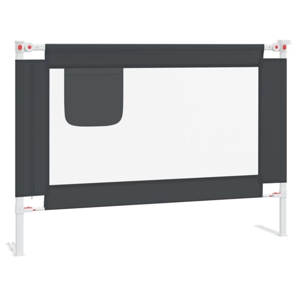 vidaXL Sängskena för barn mörkgrå 90x25 cm tyg -  Säkerhetsspjälor