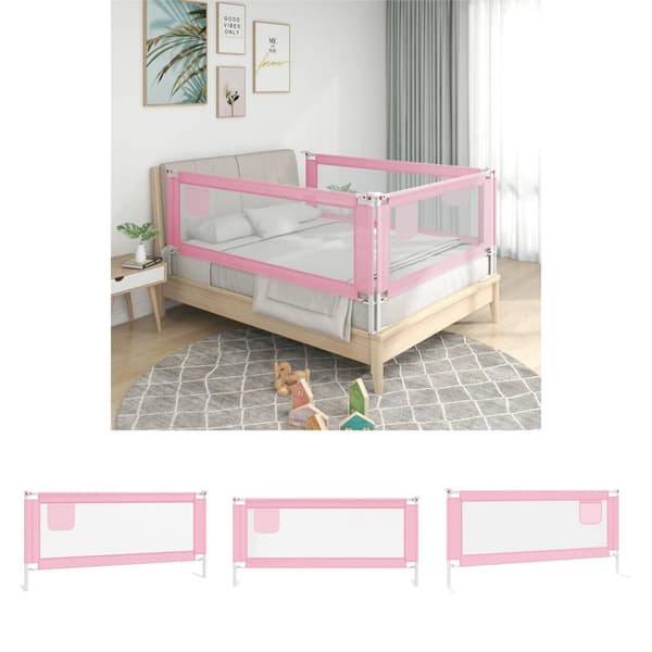 The Living Store Turvalaita sänkyyn pinkki 200x25 cm kangas -  Vauvan turvakaiteet