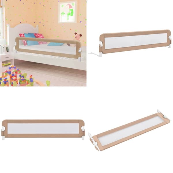 Sängskena för barn taupe 180x42 cm polyester - Säng Skena - Säng Skenor - Home & Living