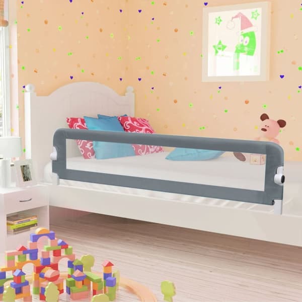 Sengegelænder til barneseng 180 x 42 cm polyester grå - Sengehest - Sengeheste - Home & Living