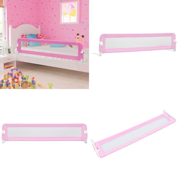 Sengegelænder til barneseng 180 x 42 cm polyester pink - Sengehest - Sengeheste - Home & Living