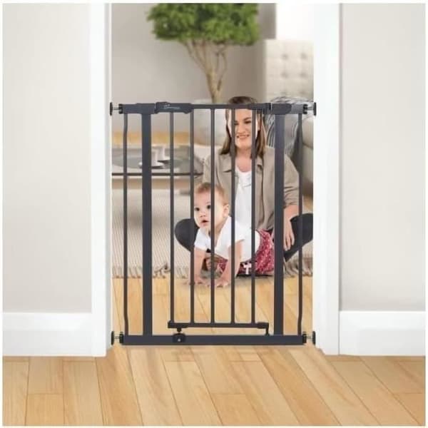 Säkerhetsgrind - DREAMBABY - AVA - Tryckmonterad - 61-68 x 75 cm - Dubbel låsning - Antracit