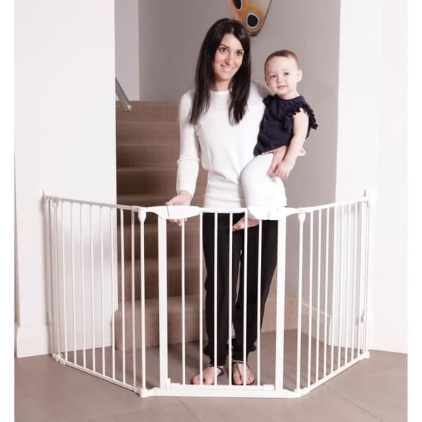 Säkerhetsgrind - DREAMBABY - NEWPORT - 3 paneler - 85,5-200 x 74 cm - Bidirektionell - Vit