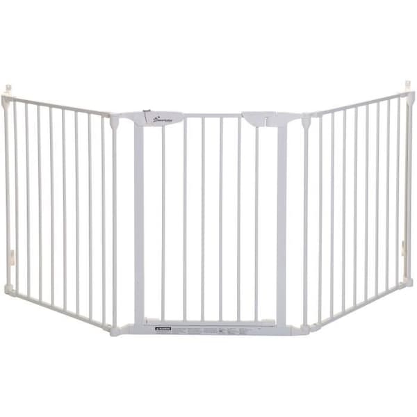 Dreambaby Newport 3-panels säkerhetsgrind - Passar öppningar från 85,5 till 200 cm breda 74 cm hög - Dubbelriktad - Vit