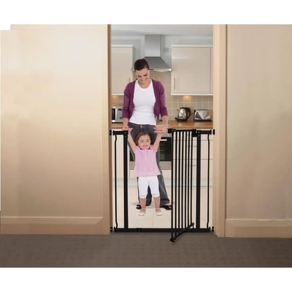 DREAMBABY Skyddsgrind Extra High LIBERTY - Med tryck - L 75/81 x H 93 cm - Svart