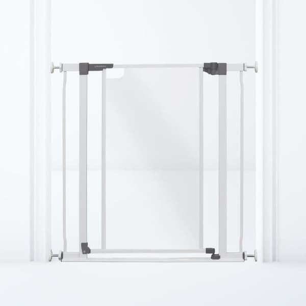 DREAMBABY Clear Panel Safety Gate - Håll-öppen funktion - Anti-fall Botten - Vit