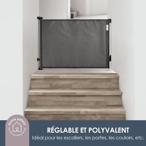 Extra hög infällbar säkerhetsbarriär - DREAMBABY - 60 till 140 cm H90 cm - Svart