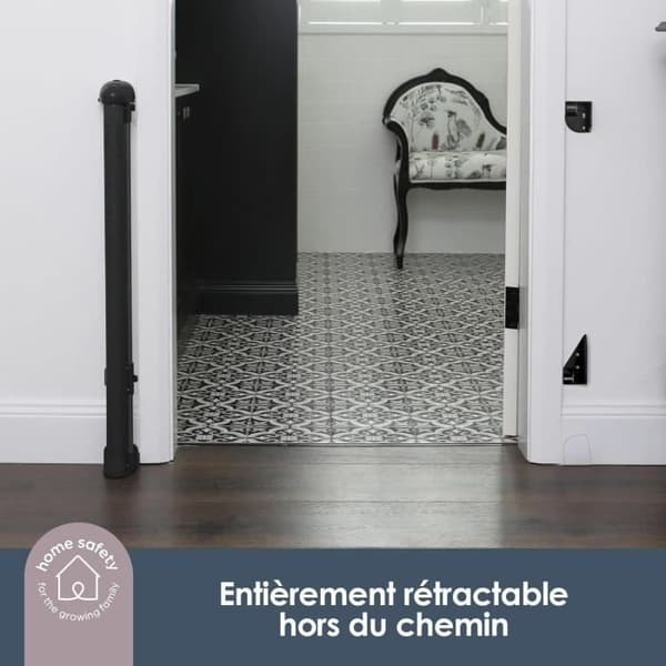 Extra hög infällbar säkerhetsbarriär - DREAMBABY - 60 till 140 cm H90 cm - Svart