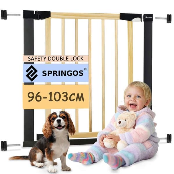 Springos® Barnsäkerhetsbarriär - Trappor, Dörrar 75-103 cm