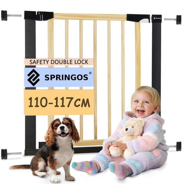 Springos® Säkerthetsgrind för Baby - Trappor, Dörrar 75-117 cm