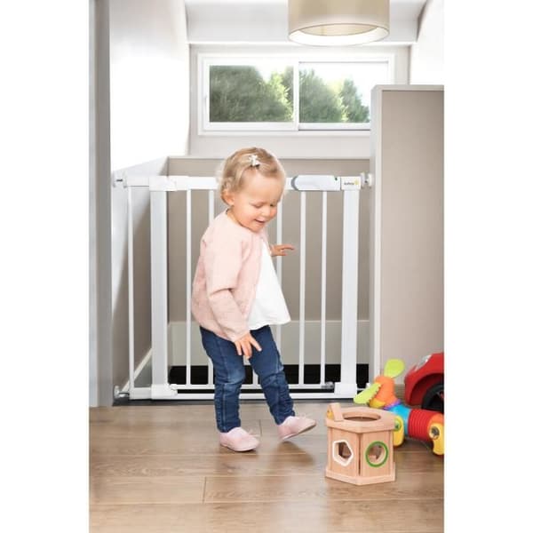 Flat Step säkerhetsbarriär - SAFETY 1ST - Vit - Metall - 73 cm - Tryck - Blandat