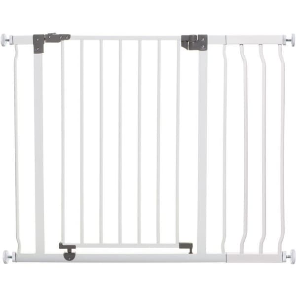 Säkerhetsbarriär och förlängning 18 cm - DREAMBABY - LIBERTY - 1 barriär + 1 förlängning - 93-99 cm - Vit