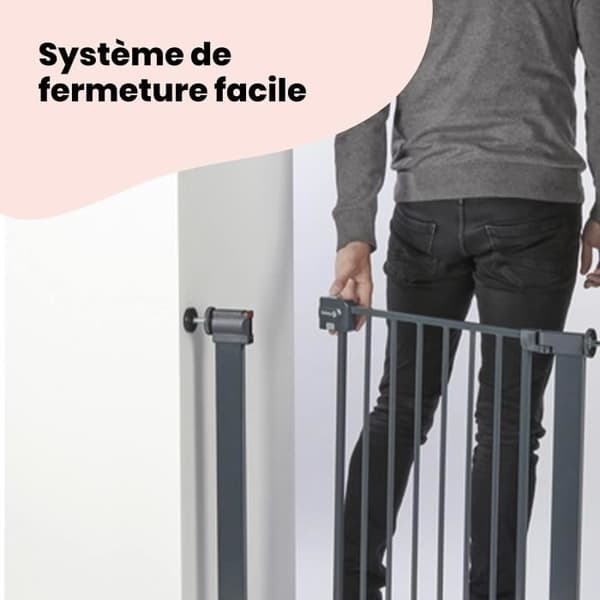 Easy Close Metall barnsäkerhetsgrind - SAFETY 1ST - Justerbar från 73 till 80 cm - Antracit - Metall