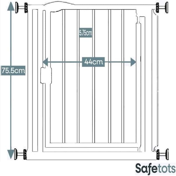 Automatiskt stängande säkerhetsgrind - SAFETOTS - Smalare 61cm - 66,5cm