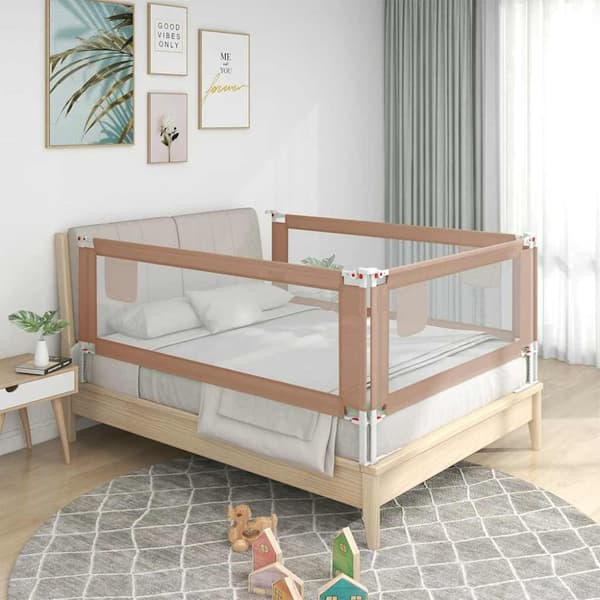 Sängskena för barn taupe 180x25 cm tyg