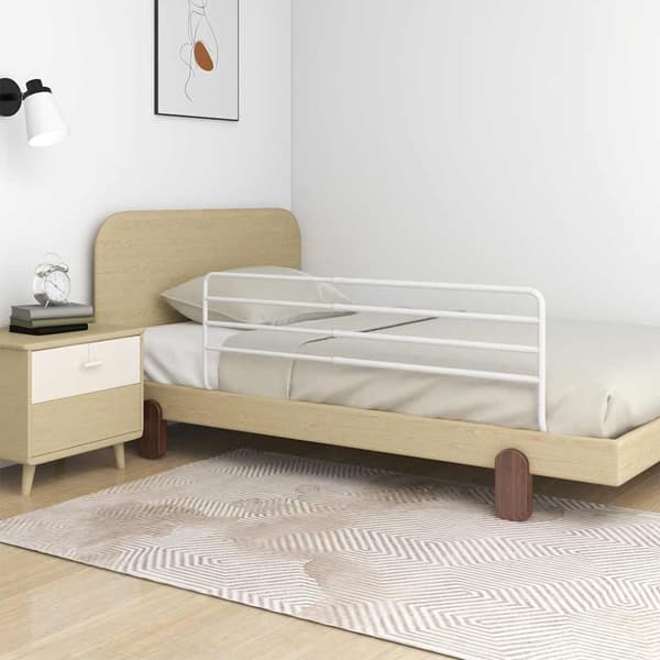 Sängskena för barn vit (76-137)x55 cm tyg