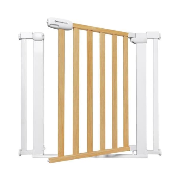Kinderkraft Utvidbar säkerhetsgrind LOCK &amp; GO Vit/Trä