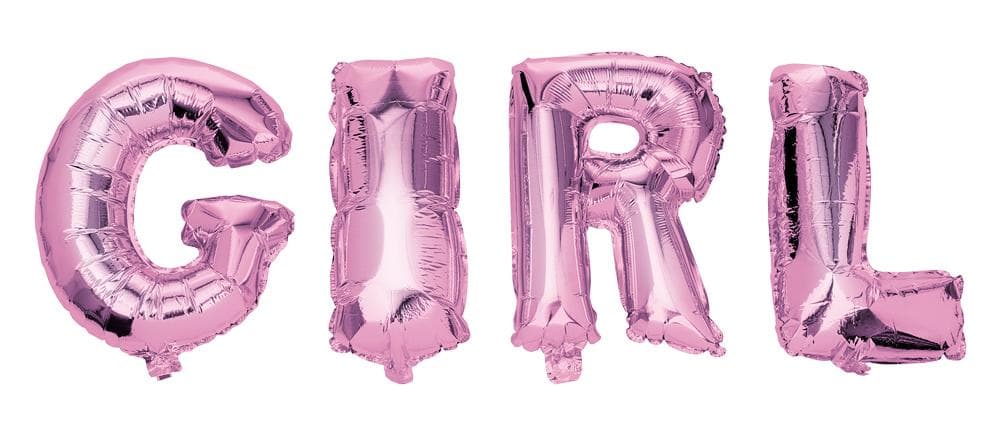 Folieballong Rosa GIRL Babyshower Födelsedag Gender Reveal Party