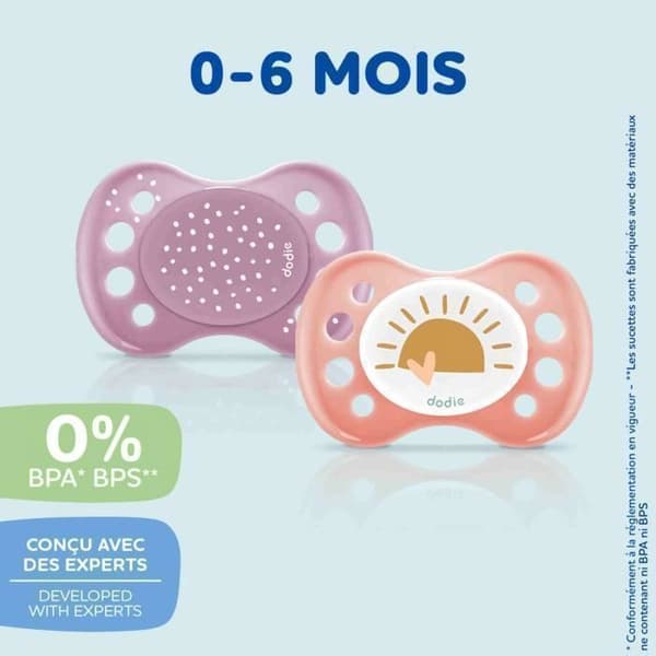 DODIE PACIFIER Set med 3 anatomiska dag- och nattnappar 0-6 månader