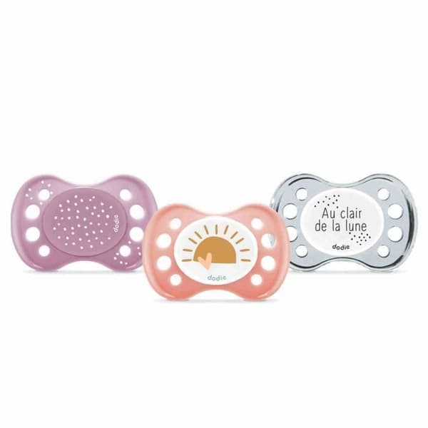 DODIE PACIFIER Set med 3 anatomiska dag- och nattnappar 0-6 månader