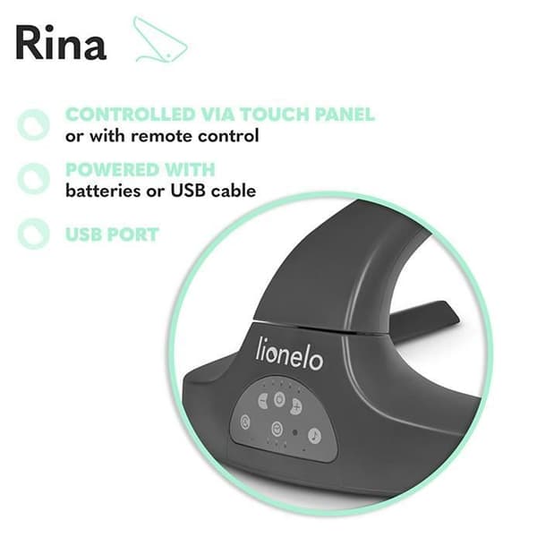LIONELO Rina 2in1 gung och solstol - Grå - 360° vridbar sits - Automatisk gunga - 12 melodier