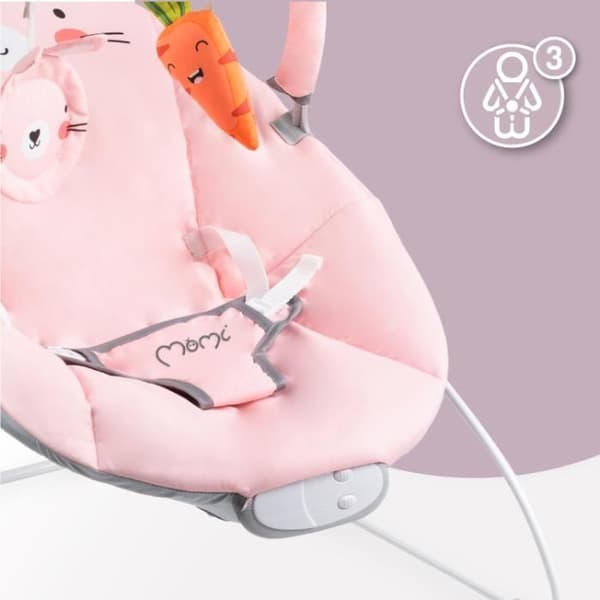 Babyvakt - MOMI GLOSSY - 8 melodier - 3 vibrationslägen - Leksaksbåge - Rosa