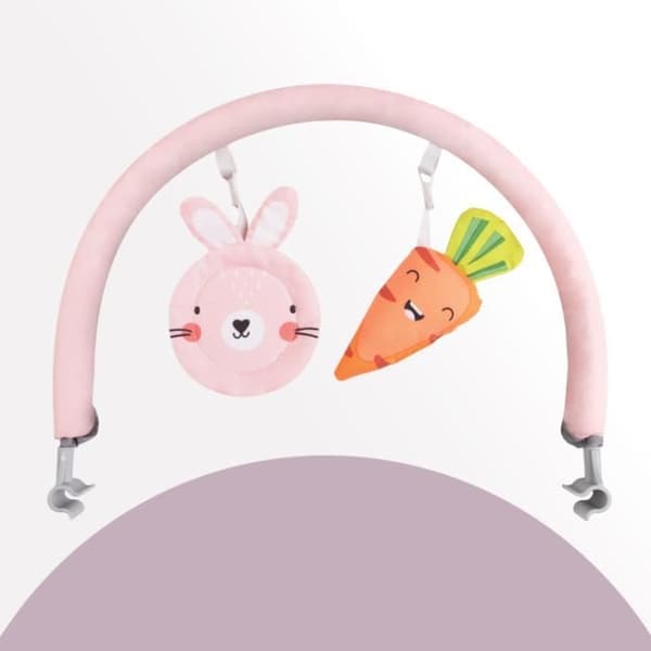 Babyvakt - MOMI GLOSSY - 8 melodier - 3 vibrationslägen - Leksaksbåge - Rosa