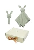 Miniatyrbillede 1 af 2: Babypresent Bunny Skallra och Snuttefilt Grön Jabadabado