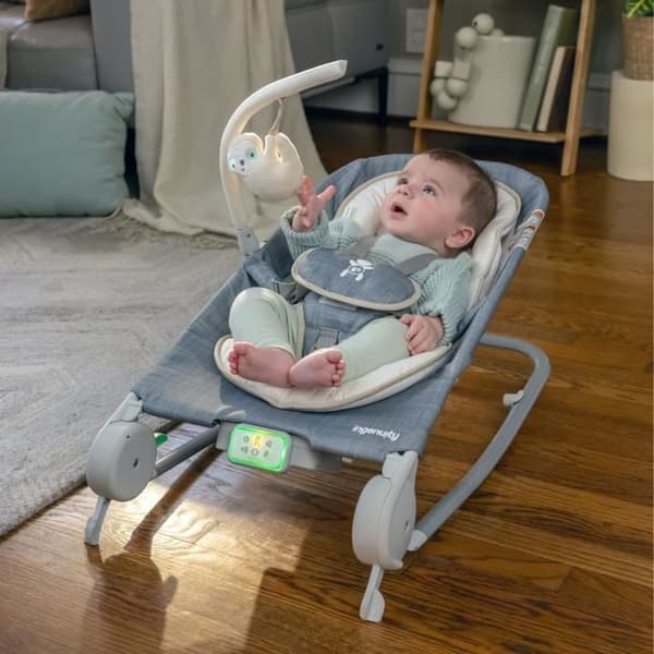 INGENUITY Transat baby folding stomach massage - Parker, fixed or rocking position, vibrations, melodies and removable activity arches