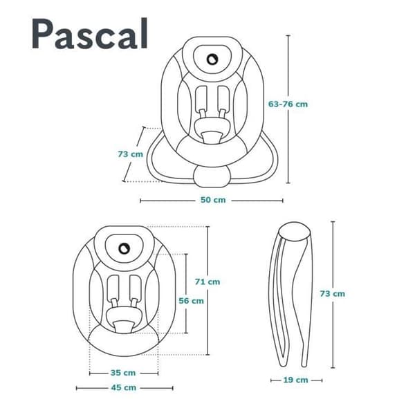 Balancelle Transat LIONELO Pascal - 12 melodier - Vibrationer - Kompakt hopfällning - Grå/Blå