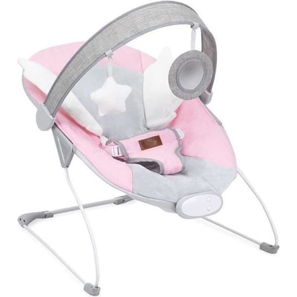 MoMi TULI - Babystudsare - 8 melodier - 3 vibrationslägen - leksaksbåge - Rosa