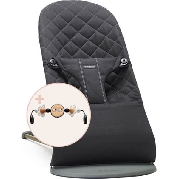 BabyBjörn Bouncer Bliss Classic Cotton Duvet Black & Play Bow Naughty Eyes Svart Vit