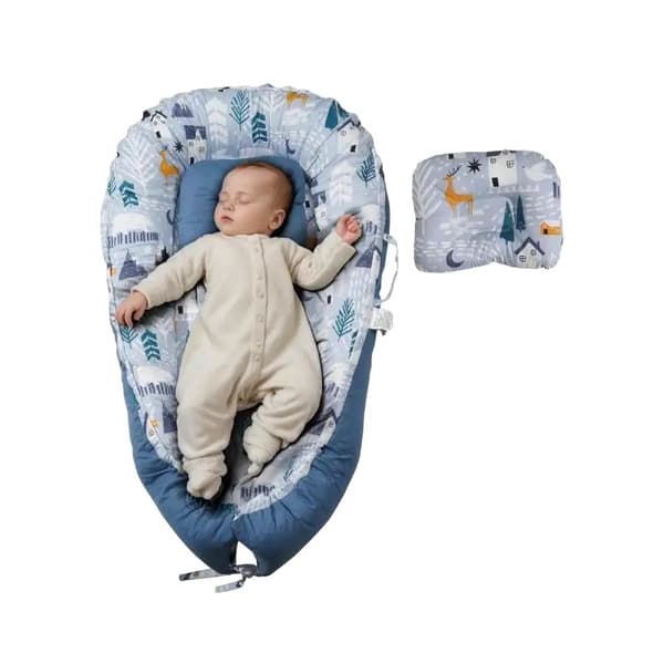 Baby Lounger, Justerbart Co-Sleeping Design, Åndbart Bomuld, Bærbart og Let at Rengøre