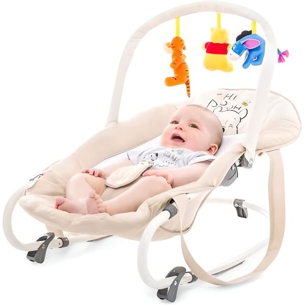 Bungee Deluxe babyvakt - HAUCK - Nalle Puh - Med leksaksbåge - Musikal - Beige