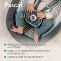 Miniatyrbild 5 av 6: Balansäng Transat LIONELO Pascal - 12 melodier - Vibrationer - Kompakt sammanläggning - Grå/Vit