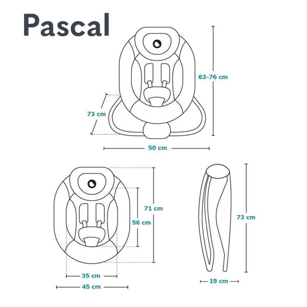 Balansäng Transat LIONELO Pascal - 12 melodier - Vibrationer - Kompakt sammanläggning - Grå/Vit
