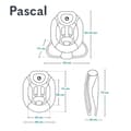 Miniatyrbild 6 av 6: Balansäng Transat LIONELO Pascal - 12 melodier - Vibrationer - Kompakt sammanläggning - Grå/Vit