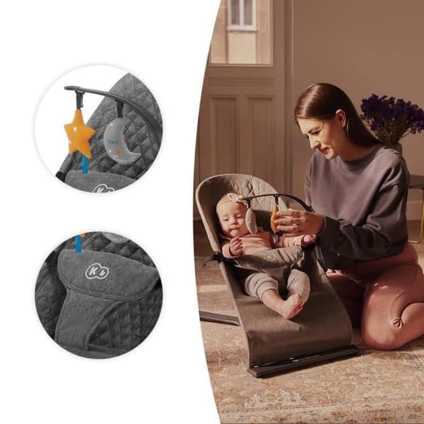 MIMI Solstol - KINDERKRAFT - Grå - Justerbart ryggstöd - Toy Arch