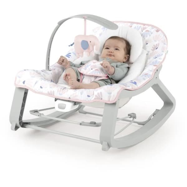 INGENUITY Bouncer Keep Cozy - 3 i 1 - 53 x 65 x 51 cm - Grå och rosa - Från födseln