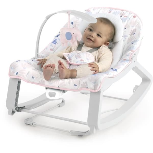 INGENUITY Bouncer Keep Cozy - 3 i 1 - 53 x 65 x 51 cm - Grå och rosa - Från födseln